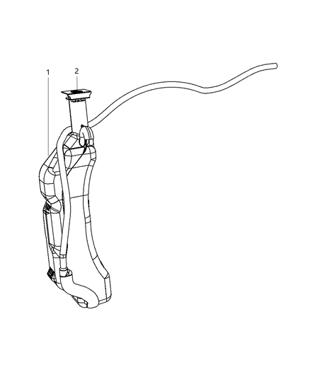 2008 Chrysler Town & Country Coolant Recovery Bottle Diagram 2