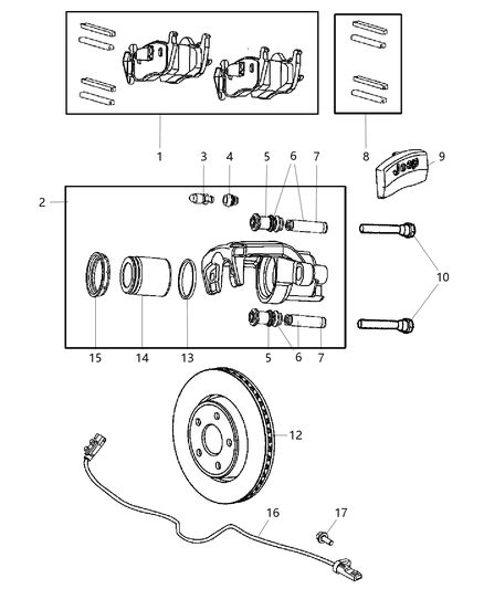 2006 Jeep Commander Cover-Brake CALIPER Diagram for 52090410AA