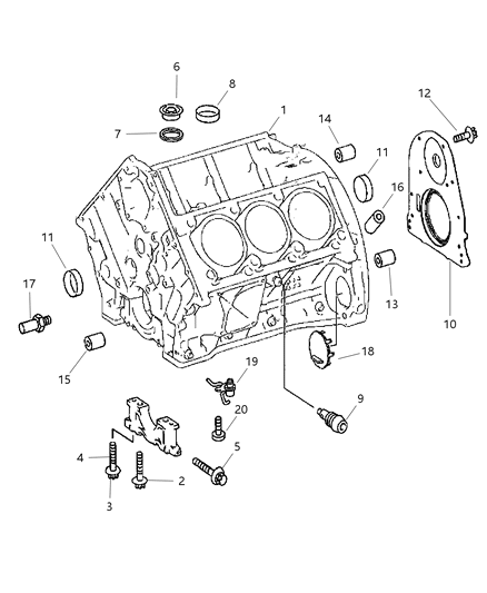 2008 Dodge Sprinter 2500 Pin-Chain TENSIONER Diagram for 5098422AA