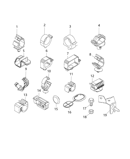 2020 Ram ProMaster 2500 Wiring - Miscellaneous Clips, Insulators, Plugs, And Straps Diagram