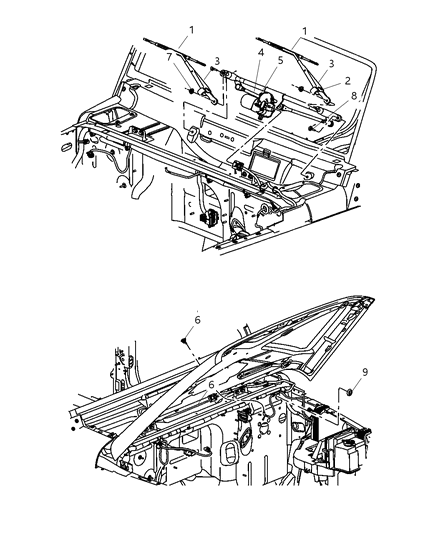 2007 Jeep Wrangler Motor-Windshield WIPER Diagram for 68002388AA