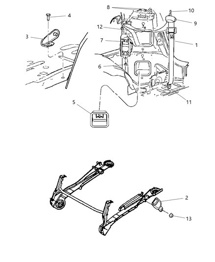 2008 Chrysler Pacifica Rear Seat Belt Diagram for TS761D1AE