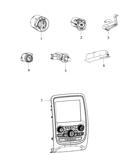 2015 Dodge Durango Switches - Instrument Panel Diagram