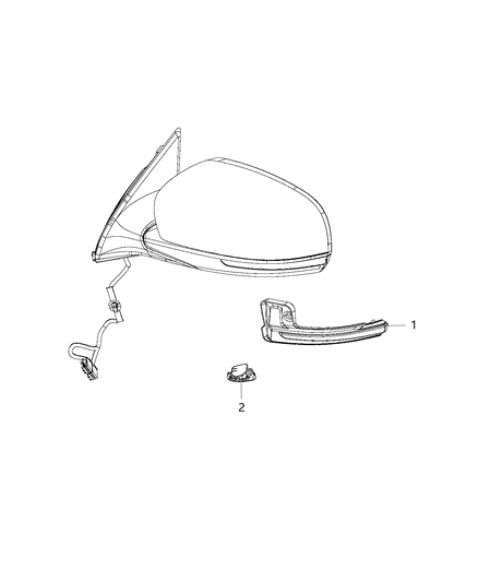 2019 Jeep Cherokee Lamps, Outside Mirror Diagram