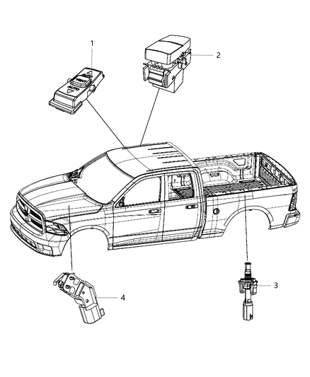 2018 Ram 2500 Switches - Body Diagram