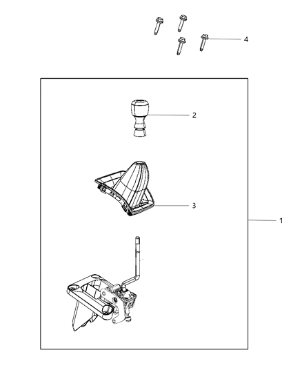 2015 Jeep Compass Gear Shift Boot, Knob And Bezel Diagram