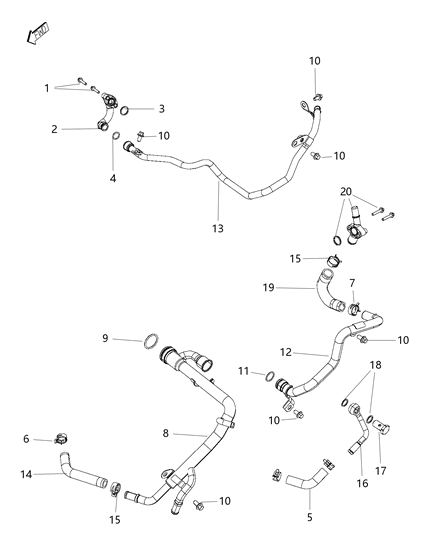 2015 Ram 1500 Hose-Turbo Water Diagram for 68211250AA