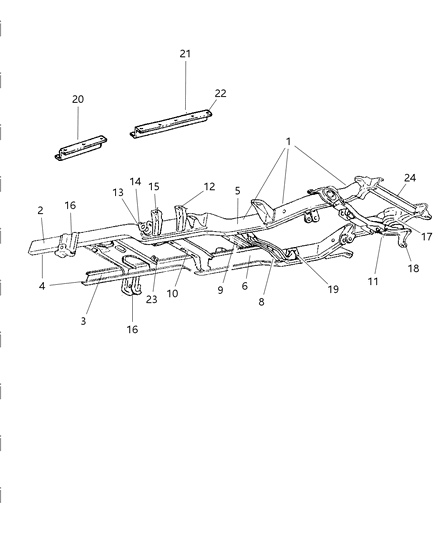 1997 Dodge Ram 1500 Frame-154.7" Wb 2WD Club Cab Diagram for 52021189