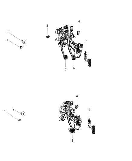 2020 Jeep Gladiator Accelerator Pedal And Related Parts Diagram