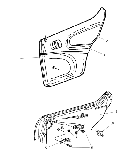 1997 Dodge Neon Door Panels - Rear Diagram