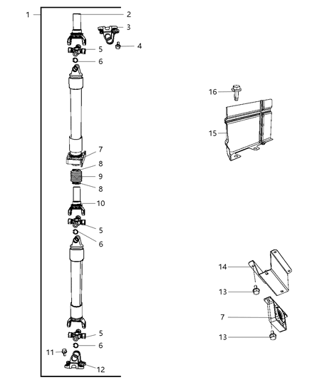 2009 Dodge Dakota Shaft - Drive Rear Diagram 2