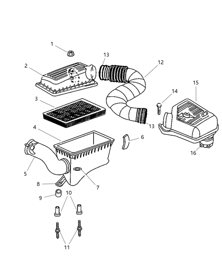 1999 Dodge Dakota Air Cleaner Diagram 1