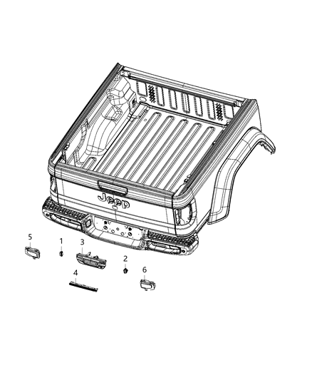 2021 Jeep Gladiator Lamp-Center High Mounted Stop Diagram for 68338388AC