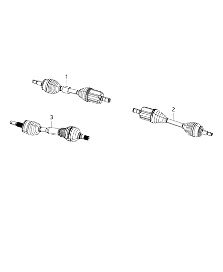 2015 Jeep Cherokee Shafts, Axle Diagram 1