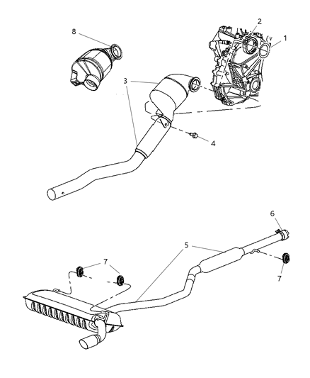 2007 Jeep Patriot Clamp-Exhaust Diagram for 5105634AA