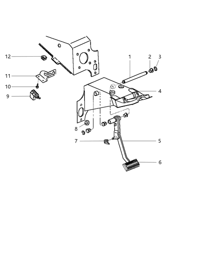 1998 Dodge Durango Pedal, Brake Diagram