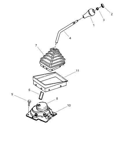 2000 Jeep Wrangler Gear Shift Controls Diagram 2