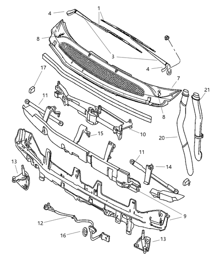 2007 Dodge Grand Caravan Windshield Wiper System Diagram