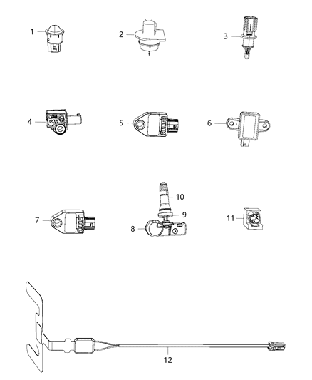 2013 Dodge Journey Sensors - Body Diagram