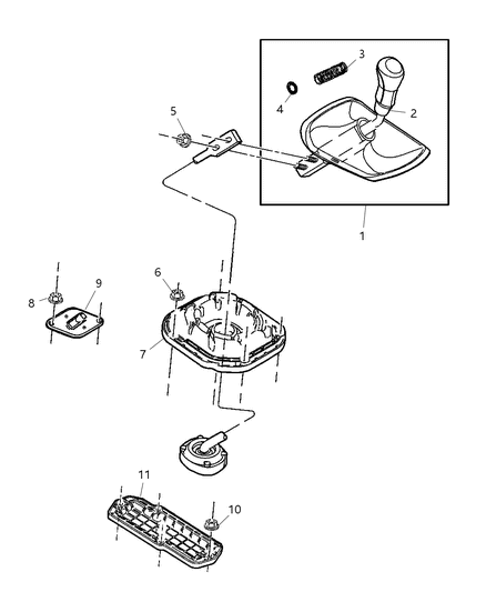 2002 Jeep Liberty Gear Shift Controls Diagram 1