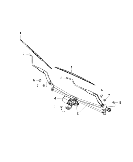 2016 Ram 3500 Arm WIPER-Front WIPER Diagram for 55277449AD