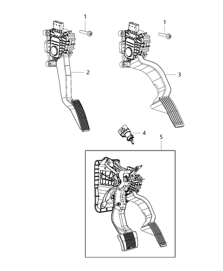 2021 Jeep Cherokee Accelerator Pedal And Related Parts Diagram