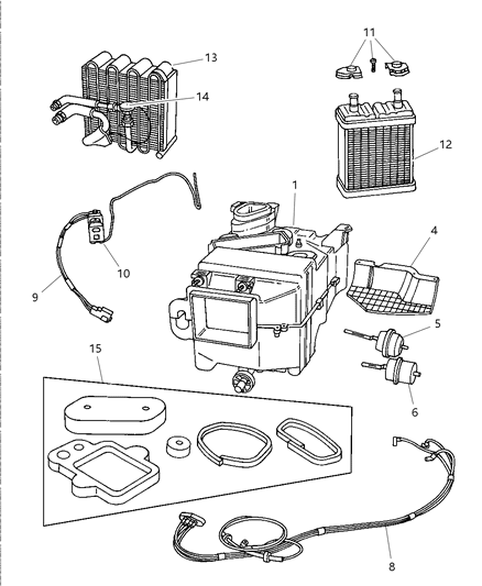 2002 Dodge Viper Housing-A/C And Heater Diagram for 4874423AB