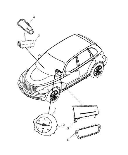 2008 Chrysler PT Cruiser Air Bags Front Diagram