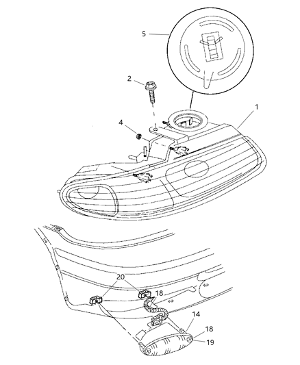 1997 Dodge Grand Caravan Lamps - Front Diagram