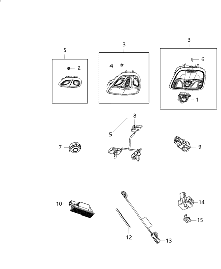 2015 Chrysler 200 Lamps, Interior Diagram