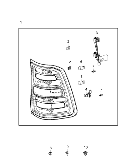 2020 Ram 1500 New Style Parts, Tail Lamps Service Diagram 7