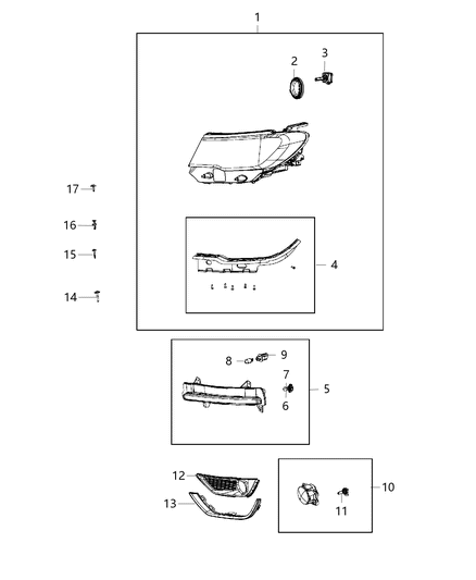 2020 Jeep Compass Lamps, Front Diagram 2