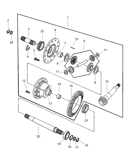 2000 Chrysler 300M Differential Case & Gears Diagram