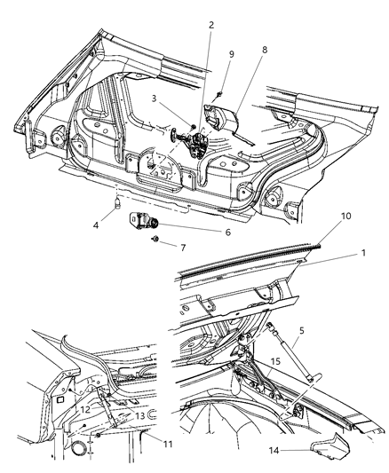 2009 Dodge Challenger Deck Lid & Related Parts Diagram