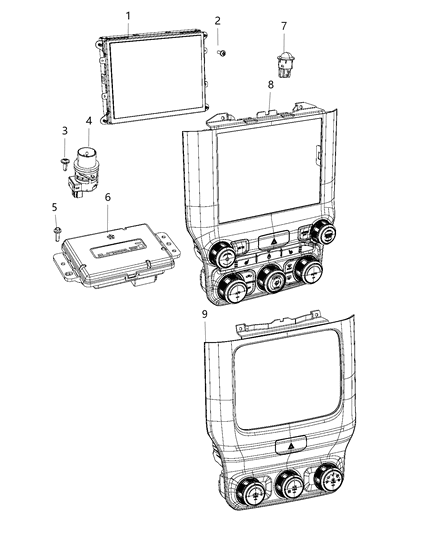 2021 Ram 1500 A/C & Heater Controls Diagram