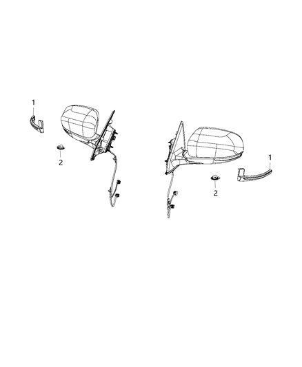 2019 Jeep Compass Lamps, Exterior Mirrors Diagram