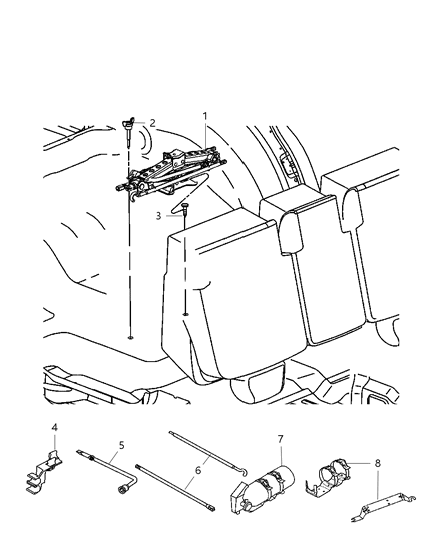 2008 Dodge Durango Retainer Diagram for 52855519AB