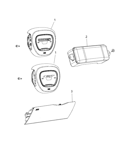 2020 Dodge Durango Driver Air Bag Diagram for 6RS511X9AA