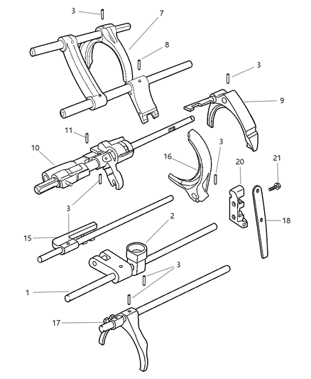 2002 Dodge Ram 2500 Fork & Rails Diagram 2