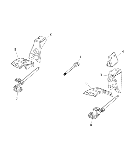 2018 Jeep Renegade Tow Hooks, Front Diagram