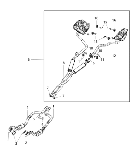 2019 Dodge Charger MUFFLER-Exhaust Diagram for 68497880AA