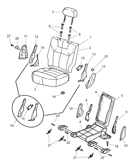 2000 Dodge Durango Latch-Seat Diagram for 5012767AA