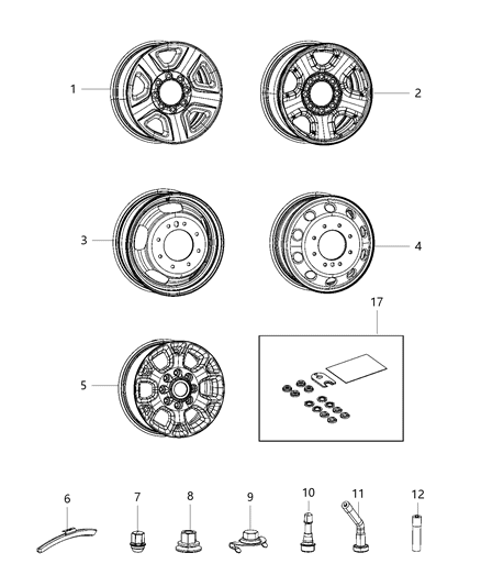 2020 Ram 3500 Wheels & Hardware Diagram