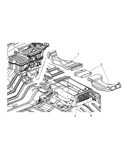 2006 Dodge Ram 2500 Duct-Tunnel Floor Diagram for 55056572AA