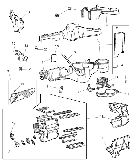 2000 Chrysler Voyager Housing-Blower Motor Diagram for 4882298AB