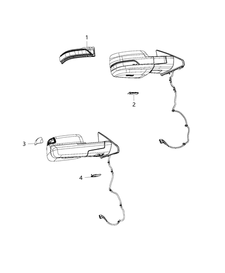 2019 Ram 1500 Lighting, Outside Mirror Diagram