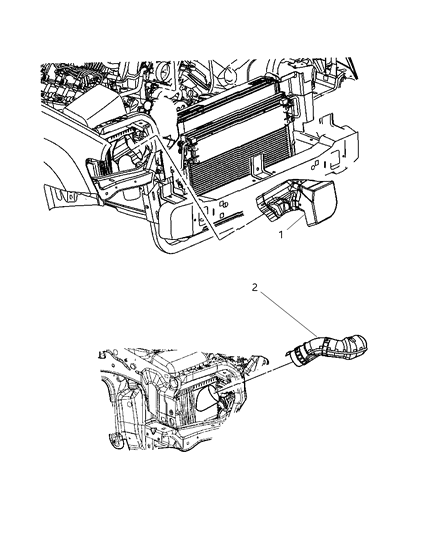 2008 Jeep Grand Cherokee Ambient Air Duct Diagram for 53013794AB