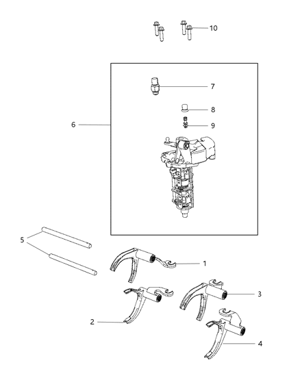 2009 Dodge Caliber Fork-Third And Fourth Diagram for 68033416AA