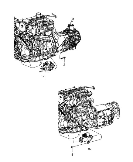 2012 Jeep Liberty Engine Starter Diagram for 68100338AA