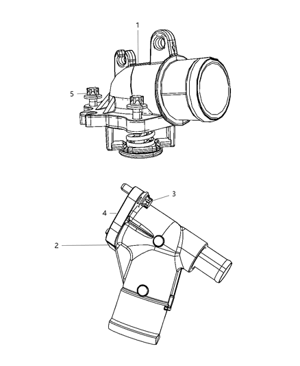 2008 Jeep Grand Cherokee Thermostat & Related Parts Diagram 1